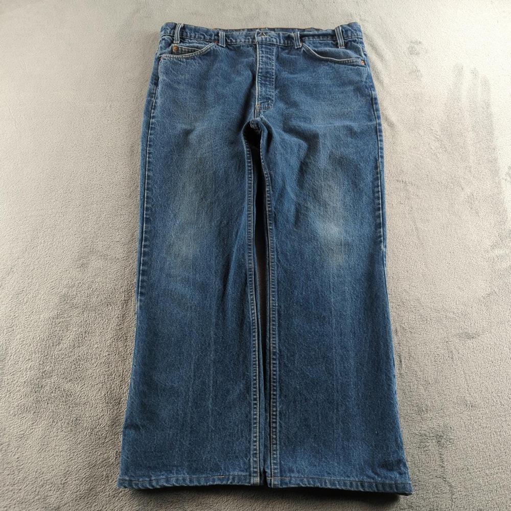 Vintage 80s Levis Orange Tab Jeans 40 (Fits 38x29) Blue Straight 505 Made in USA